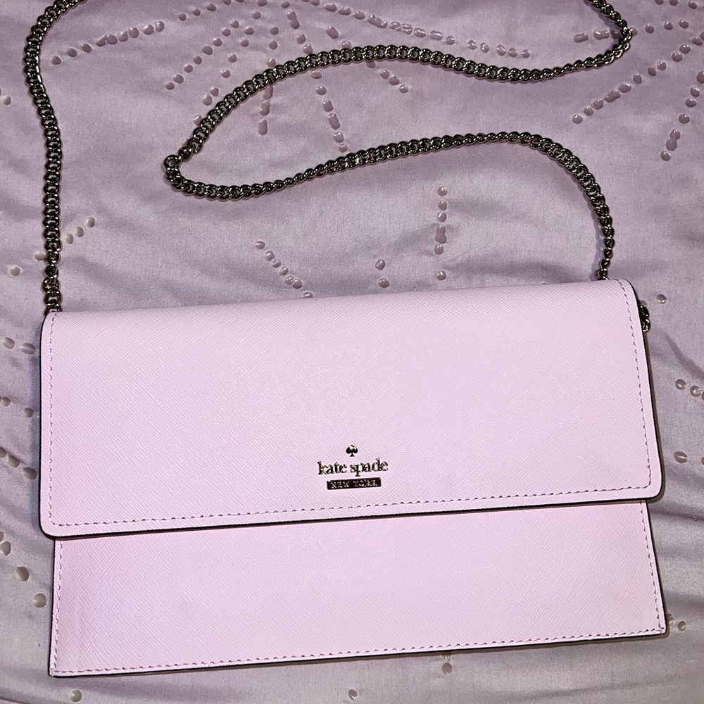 Kate Spade Cameron Street Brennan Pink Crossbody Chain Envelope Clutch Purse